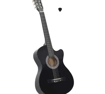 vidaXL Klasična gitara Western s prorezom i 6 žica crna 38 " - Venlo