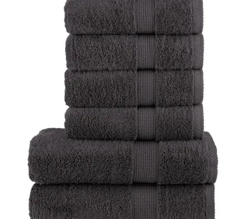 vidaXL 6-dijelni vrhunski set ručnika SOLUND antracit 600 gsm - Venlo