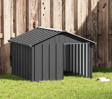 vidaXL Kućica za pse antracit 116,5 x 103 x 81,5 cm pocinčani čelik - Venlo