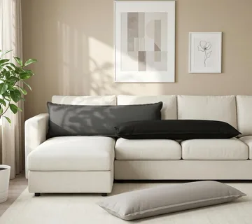 vidaXL Presvlaka za jastuk HOUTEN Crna 40 x 145 cm Poliester - Venlo