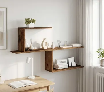 vidaXL Polica na zidu Staro drvo 122 x 18 x 60 cm Konstruirano drvo - Venlo