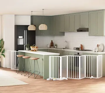 vidaXL Vrata za pse s vratašcima 15 panela sklopiva 750 cm drvo topole - Venlo