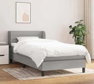 vidaXL Okvir kreveta s oprugama i madrac svjetlosivi 80x200cm tkanina - Venlo
