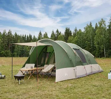 vidaXL Tunelski šator 560 x 395 x 212 cm Zelena - Venlo