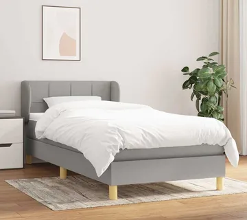 vidaXL Box spring krevet s madracem svjetlosivi 90x190 cm od tkanine - Venlo