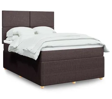 vidaXL Krevet s oprugama i madracem tamnosmeđi 140 x 190 cm od tkanine - Venlo