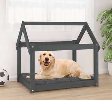 vidaXL Krevet za pse sivi 81 x 60 x 70 cm od masivne borovine - Venlo