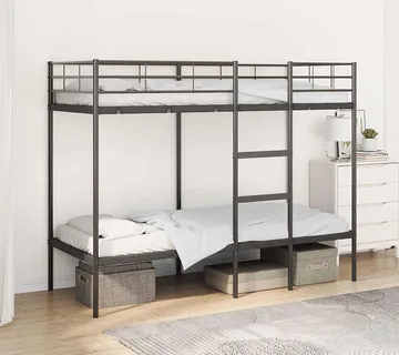 vidaXL Krevet na kat bez madraca crni 80x200 cm čelik - Venlo