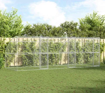 vidaXL Kućica za pse 3 kom. Srebrna 6 x 2 x 2 m Pocinčani čelik - Venlo