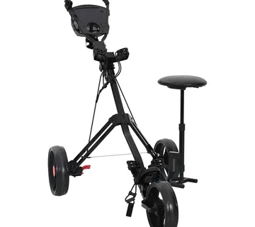vidaXL Golf Trolej s sjedištem Crna 95 x 69 x 114 cm Željezo - Venlo
