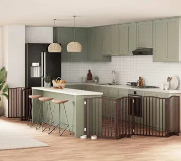 vidaXL Vrata za pse s vratašcima 12 panela sklopiva 960 cm drvo topole - Venlo