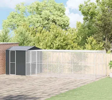 vidaXL Kavez za ptice Antracit 845 x 304 x 247 cm Cinkani čelik - Venlo