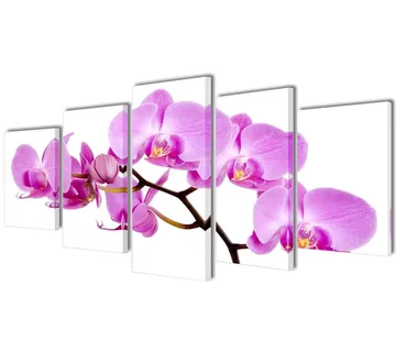 vidaXL Zidne Slike na Platnu Set s Printom Orhideja 200 x 100 cm - Venlo