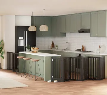 vidaXL Vrata za pse s vratašcima 9 panela sklopiva 450 cm drvo topole - Venlo