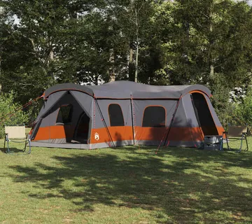vidaXL Šator za 16 osoba s krovom Siva i narančasta 680 x 510 x 210 cm - Venlo