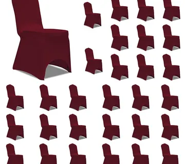 vidaXL Navlake za stolice rastezljive bordo 30 kom - Venlo