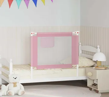 vidaXL Sigurnosna ograda za dječji krevet ružičasta 90 x 25 cm tkanina - Venlo