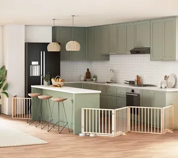 vidaXL Vrata za pse s vratašcima 12 panela sklopiva 960 cm drvo topole - Venlo