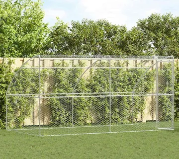 vidaXL Kućica za pse 2 kom. Srebrna 4 x 2 x 2 m Pocinčani čelik - Venlo