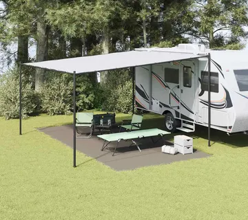 vidaXL Teppi za šator Svijetlo siva 600 × 300 cm Polietilen - Venlo