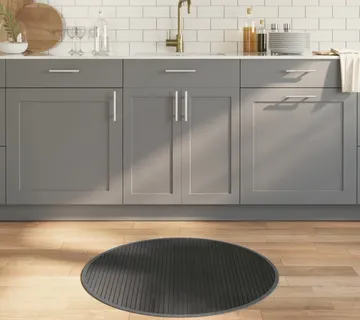 vidaXL Okrugli tepih sivi 80 cm od bambusa - Venlo