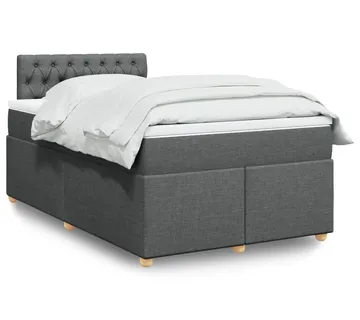 vidaXL Krevet s oprugama i madracem tamnosivi 120 x 200 cm od tkanine - Venlo