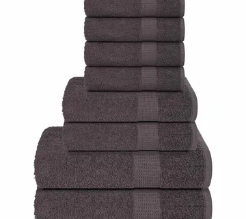 vidaXL Set ručnika FROGN od 8 dijelova antracit 360 g/m² - Venlo