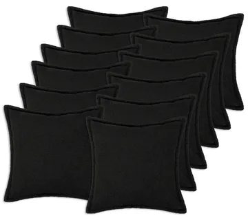 vidaXL Presvlaka za jastuk 12 pcs HOUTEN Crna 50 x 50 cm Bouclé - Venlo