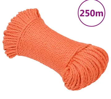 vidaXL Radno uže narančasti 3 mm 250 m od polipropilena - Venlo