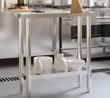 vidaXL Kuhinjski radni stol 82,5x30x85 cm od nehrđajućeg čelika - Venlo