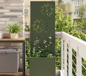 vidaXL Privatnost u vrtu Cvjetni Maslinovo zelena 50 x 32 x 150 cm - Venlo