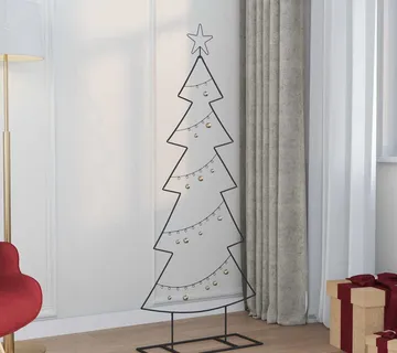 vidaXL Metalna božićna jelka Crna 150 cm Čelik - Venlo