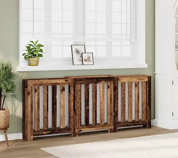 vidaXL Pokrov za radijator boja staro drvo 205x21,5x83,5 cm drveni - Venlo