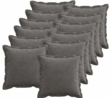 vidaXL Presvlaka za jastuk 12 kom. HOUTEN Tamnosiva 40 x 40 cm Kord - Venlo