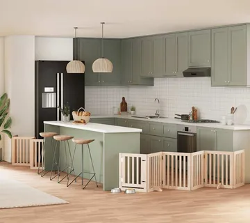 vidaXL Vrata za pse s vratašcima 12 panela sklopiva 600 cm drvo topole - Venlo