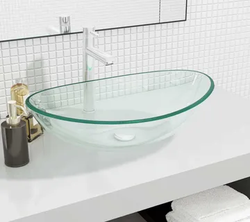 vidaXL Umivaonik od kaljenog stakla 54,5 x 35 x 15,5 cm prozirni - Venlo
