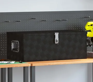 vidaXL Kutija za pohranu crna 80 x 39 x 30 cm aluminijska - Venlo