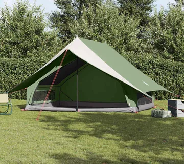 vidaXL Obiteljski šator s krovom Zelena i bijela 315 x 286 x 200 cm - Venlo