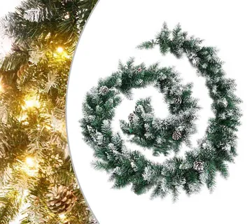 vidaXL Božićna girlanda s LED svjetlima zelena 5,2 m PVC - Venlo
