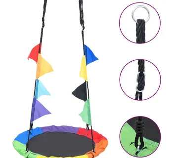 vidaXL Ljuljačka duginih boja sa zastavicama 100 cm - Venlo