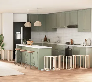 vidaXL Vrata za pse s vratašcima 9 panela sklopiva 450 cm drvo topole - Venlo