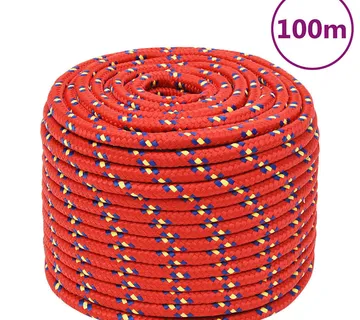 vidaXL Brodski konop crveni 12 mm 100 m od polipropilena - Venlo