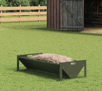 vidaXL Hranilica za stoku Maslinastozelena 108 x 50 x 28 cm 10 kg - Venlo