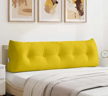vidaXL Jastuk za leđa Žuta 160 x 24 x 50 cm Baršun - Venlo