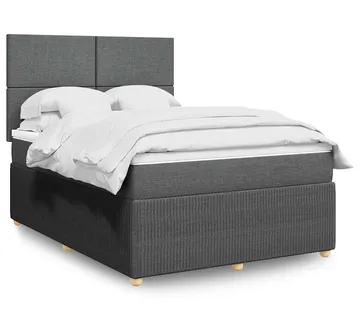 vidaXL Krevet s oprugama i madracem tamnosivi 140x190 cm od tkanine - Venlo