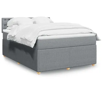 vidaXL Krevet s oprugama i madracem svjetlosivi 140x190 cm od tkanine - Venlo