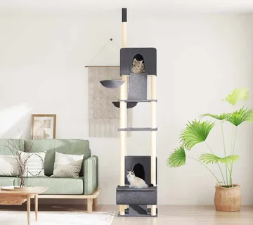 vidaXL Penjalica za mačke od poda do stropa tamnosiva 277 - 303 cm - Venlo