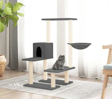 vidaXL Penjalica za mačke sa stupovima za grebanje tamnosiva 94,5 cm - Venlo
