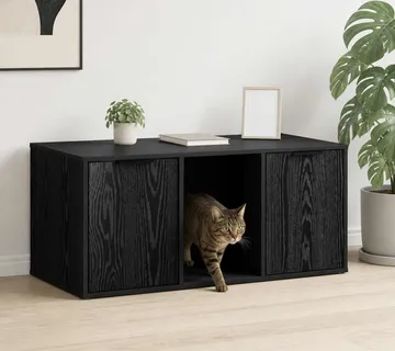vidaXL Namještaj za kavez za mačke Crni hrast 100 x 49 x 45 cm - Venlo