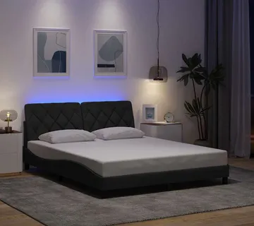 vidaXL Okvir kreveta s LED-om bez madraca 160x200 cm od tkanine - Venlo